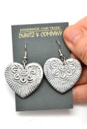Metallic Ceramic Heart Earrings